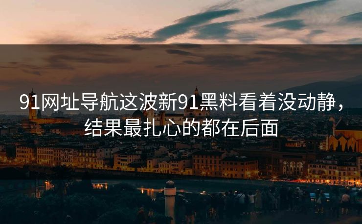 91网址导航这波新91黑料看着没动静，结果最扎心的都在后面