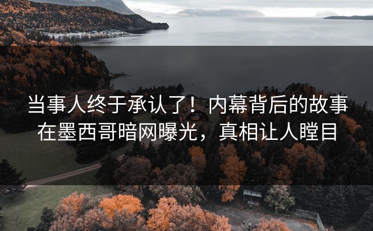 当事人终于承认了！内幕背后的故事在墨西哥暗网曝光，真相让人瞠目