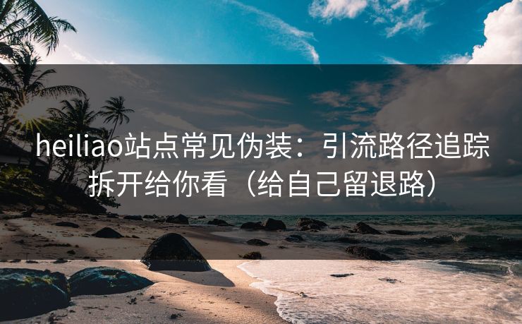 heiliao站点常见伪装：引流路径追踪拆开给你看（给自己留退路）